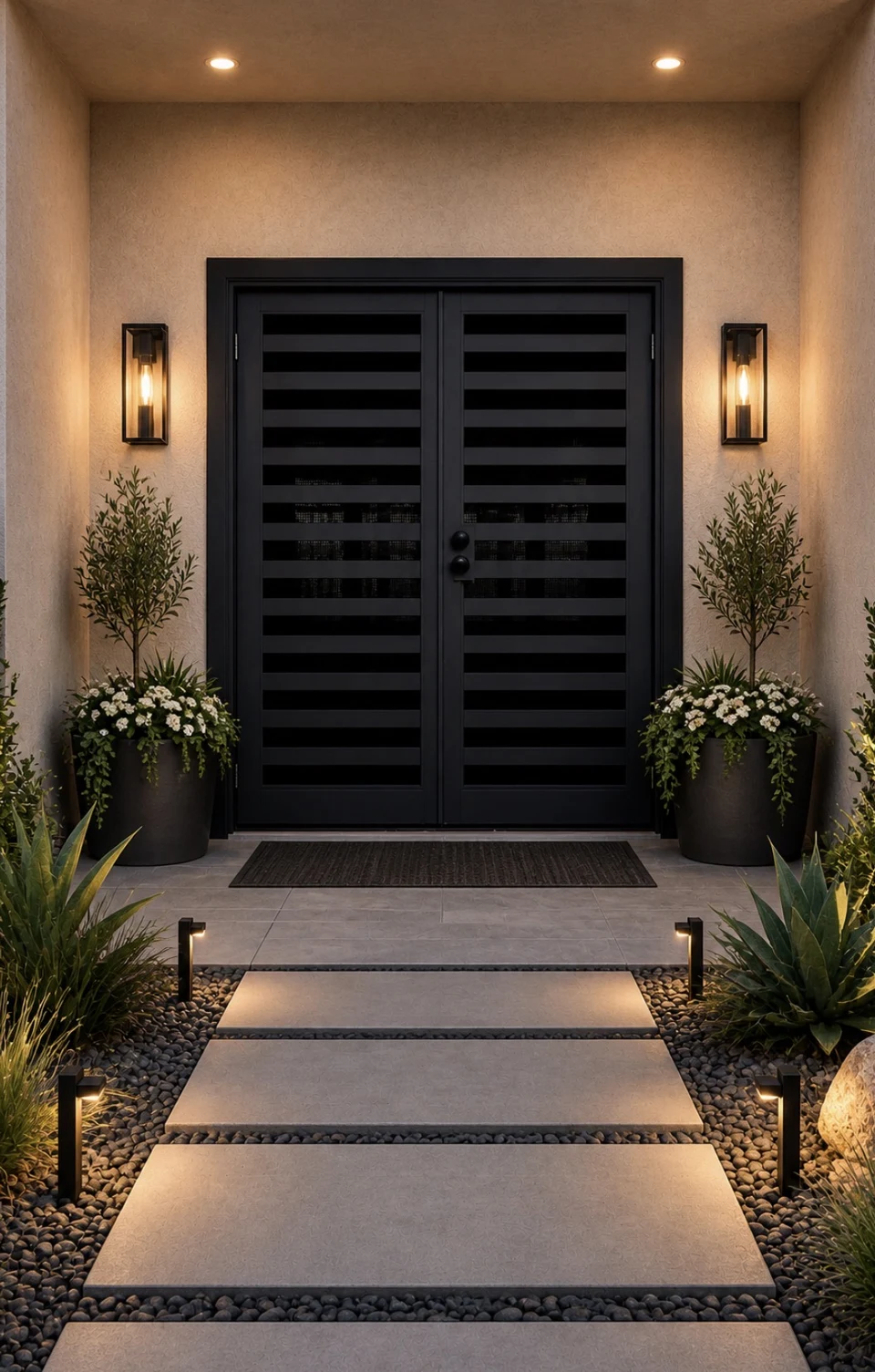 Olson Iron custom security screen French door in Las Vegas (207D)