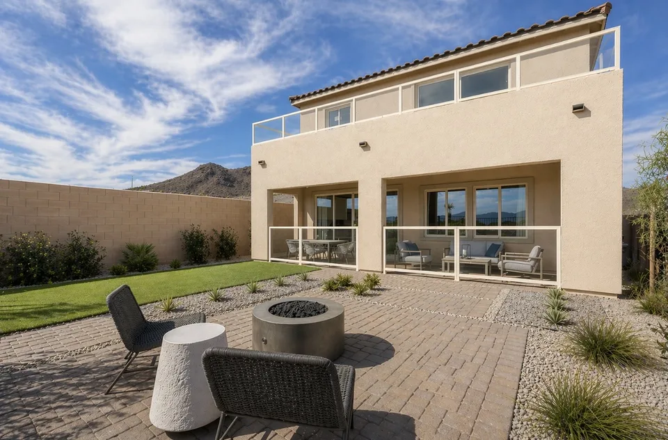 Olson Iron white mesh patio enclosure balcony in Las Vegas