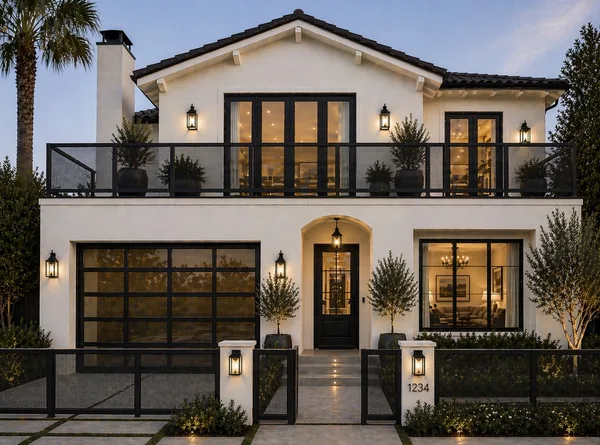 Olson Iron spanish home mesh driveway dusk in Las Vegas