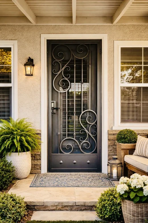 Olson Iron custom security screen door in Las Vegas (100D)