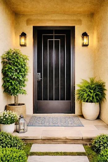 Olson Iron custom security screen door in Las Vegas (102D)