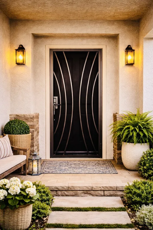 Olson Iron custom security screen door in Las Vegas (103D)
