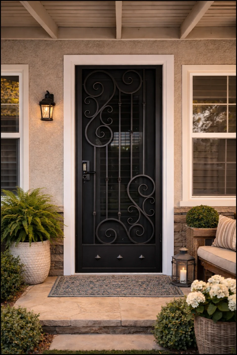 Olson Iron custom security screen door in Las Vegas (115D)