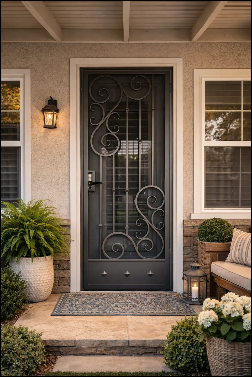 Olson Iron custom security screen door in Las Vegas (118D)