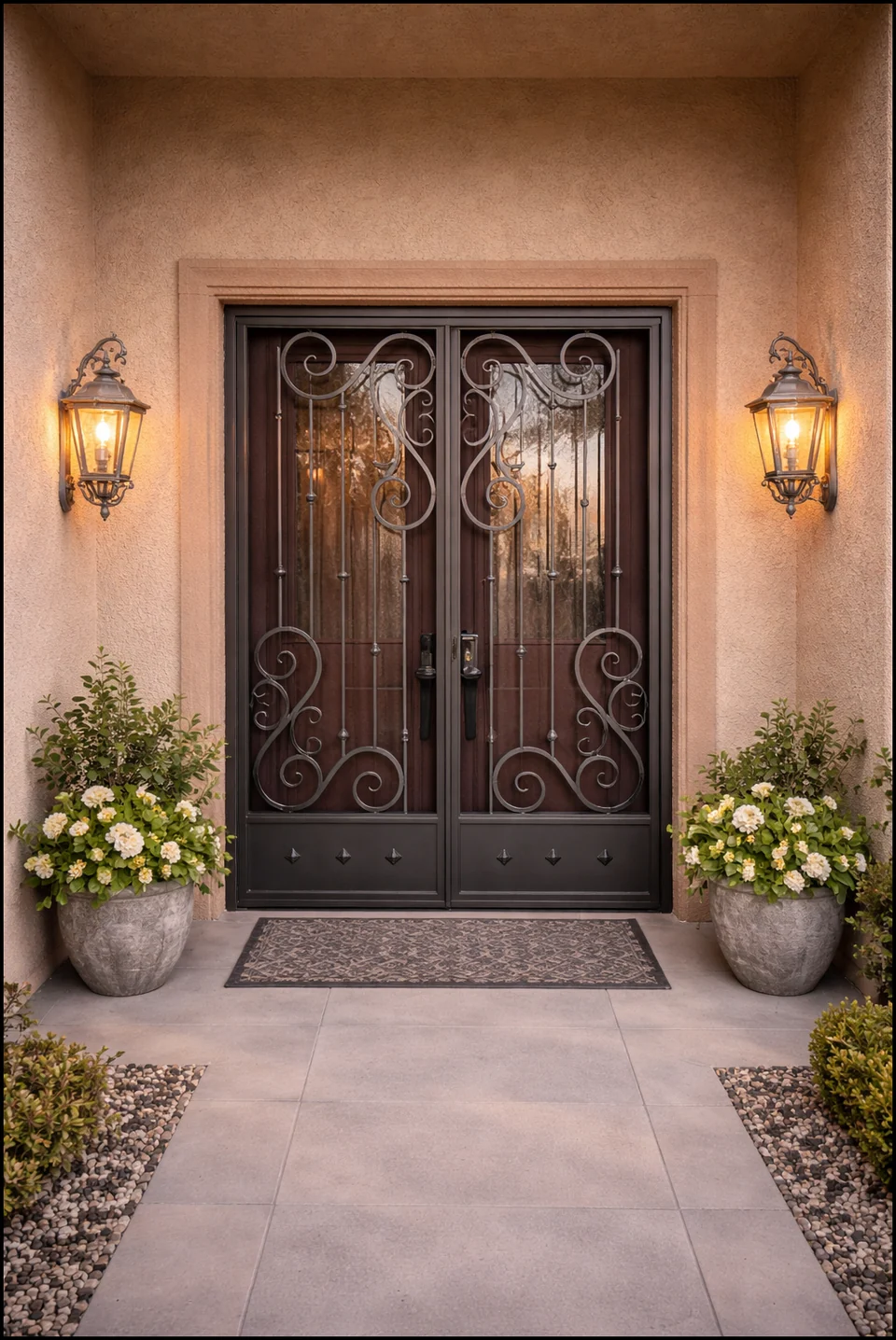 Olson Iron custom security screen door in Las Vegas (203D)