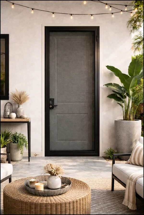 Olson Iron custom security screen door in Las Vegas (122D)
