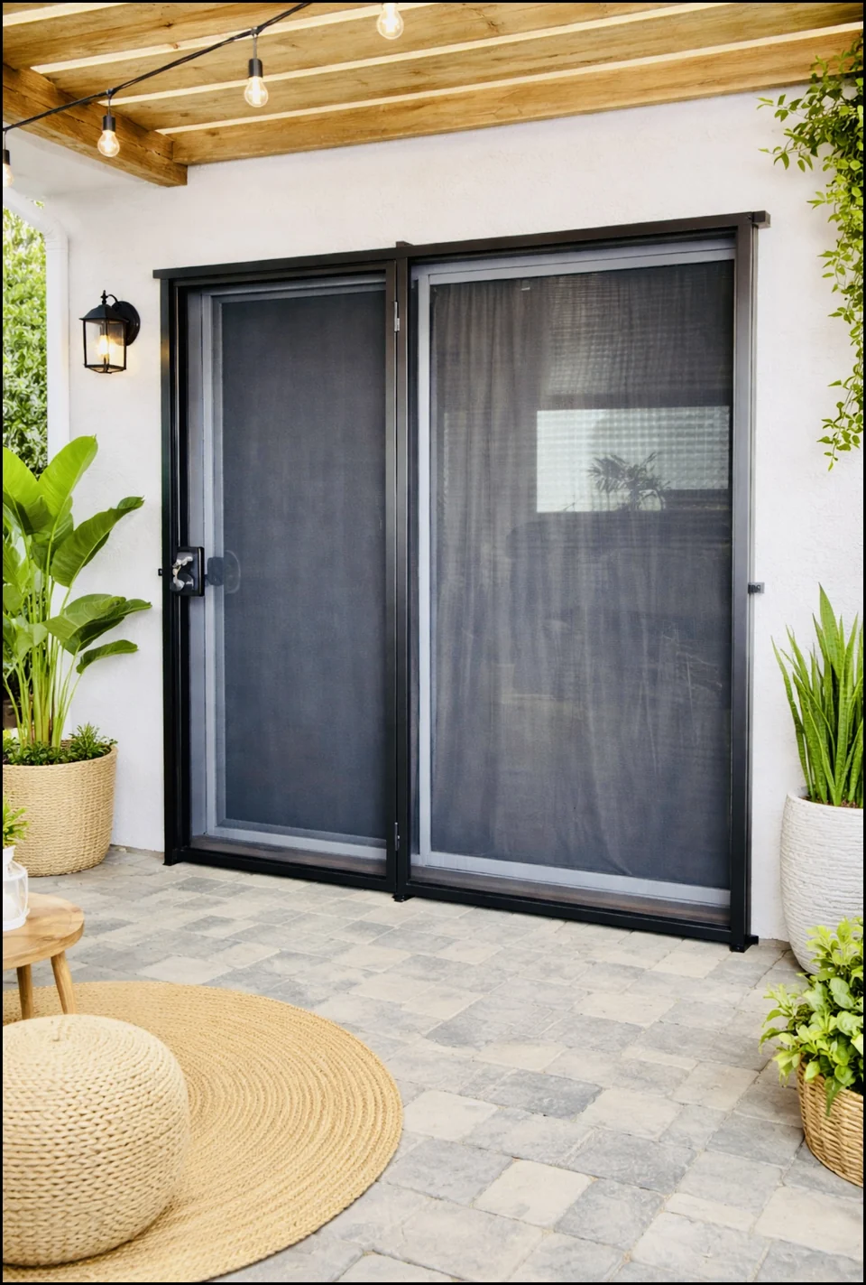 Olson Iron slimline stainless steel woven wire mesh security screen in Las Vegas (500W)