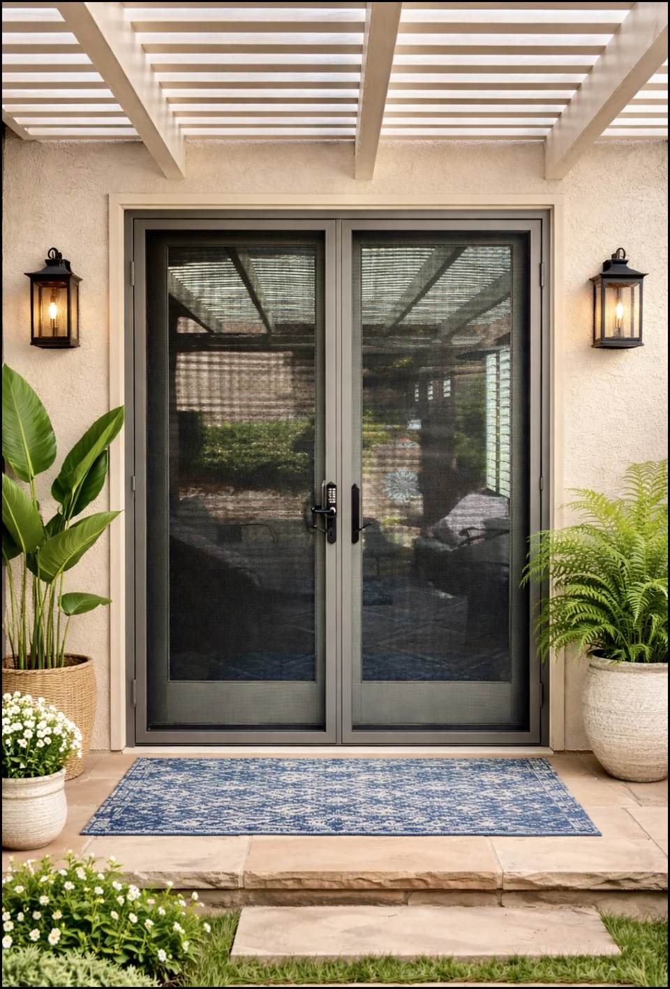 Olson Iron slimline stainless steel woven wire mesh security screen in Las Vegas (501W)