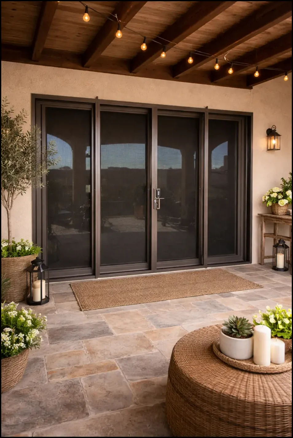Olson Iron slimline stainless steel woven wire mesh security screen in Las Vegas (502W)