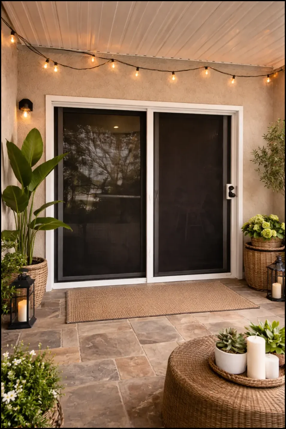 Olson Iron slimline stainless steel woven wire mesh security screen in Las Vegas (503W)