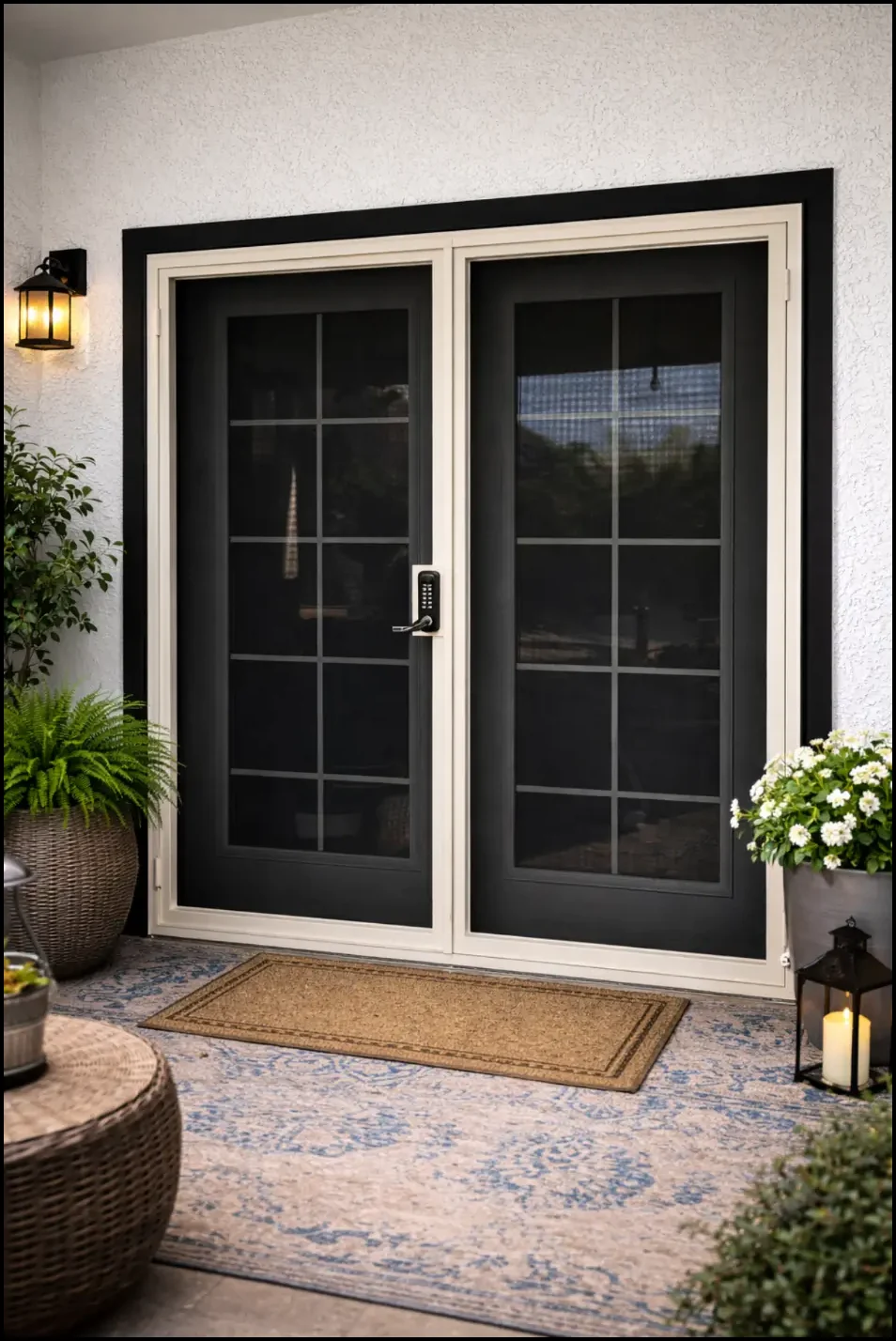 Olson Iron slimline stainless steel woven wire mesh security screen in Las Vegas (504W)