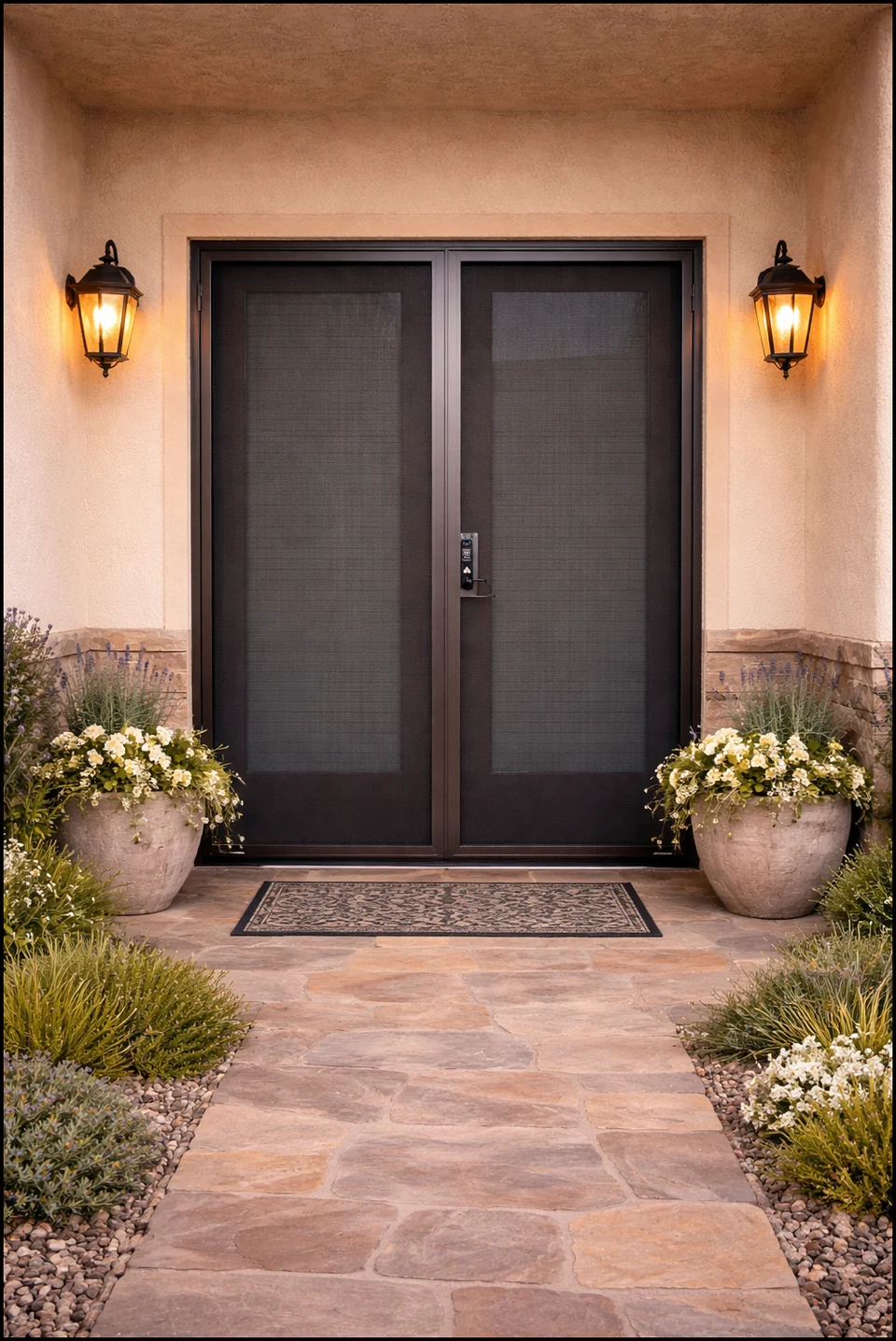 Olson Iron slimline stainless steel woven wire mesh security screen in Las Vegas (207D)