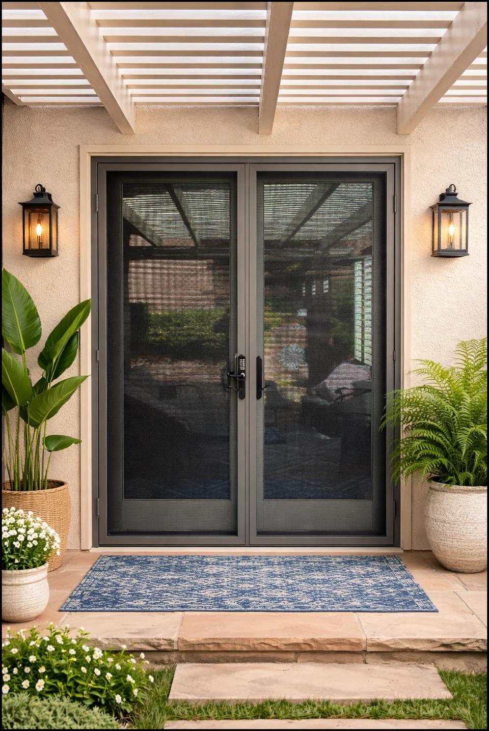 Olson Iron slimline stainless steel woven wire mesh security screen in Las Vegas (505W)