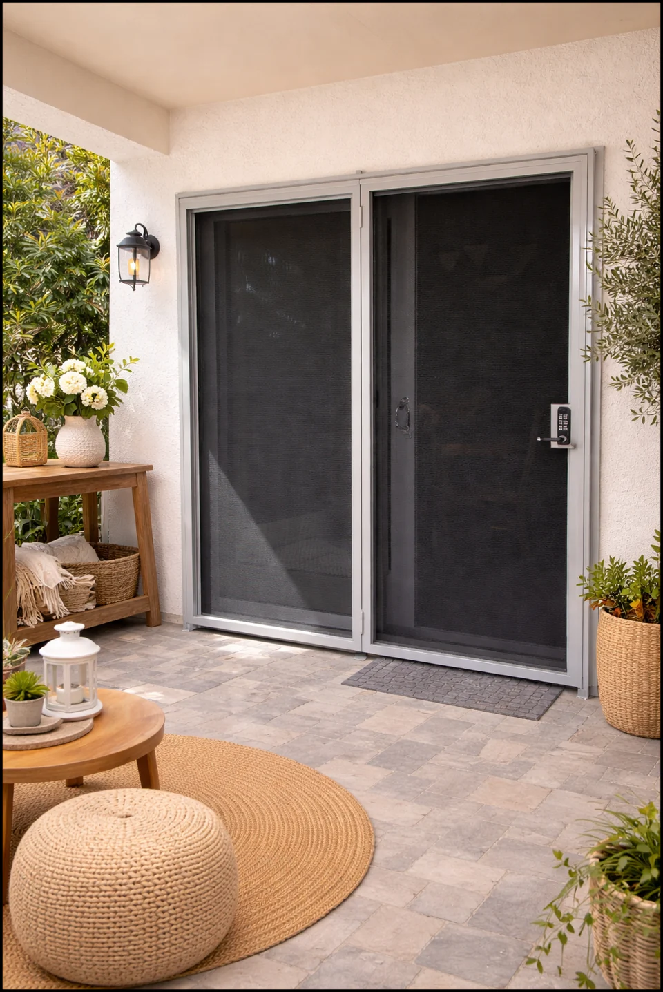 Olson Iron slimline stainless steel woven wire mesh security screen in Las Vegas (506W)