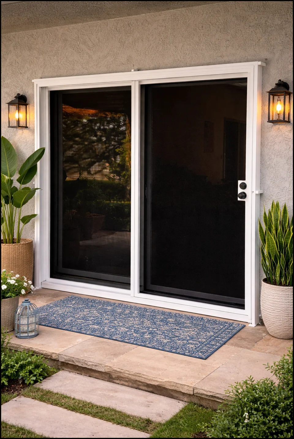 Olson Iron slimline stainless steel woven wire mesh security screen in Las Vegas (507W)