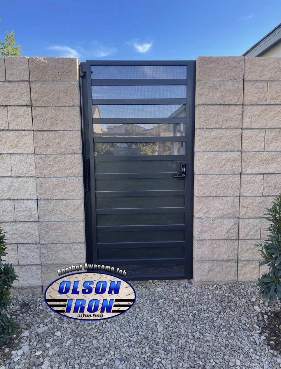 Olson Iron driveway iron gate installed in Las Vegas