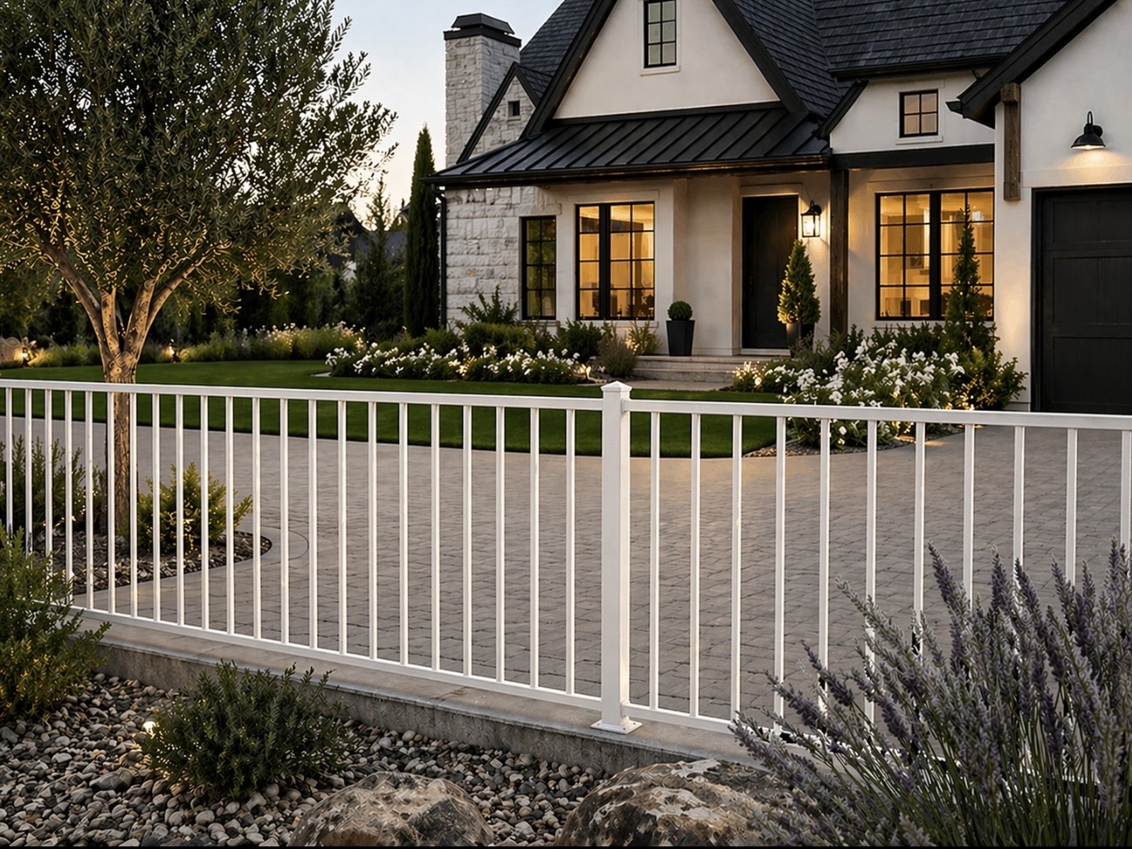 Matching Olson Iron fence and gate on a Las Vegas home perimeter