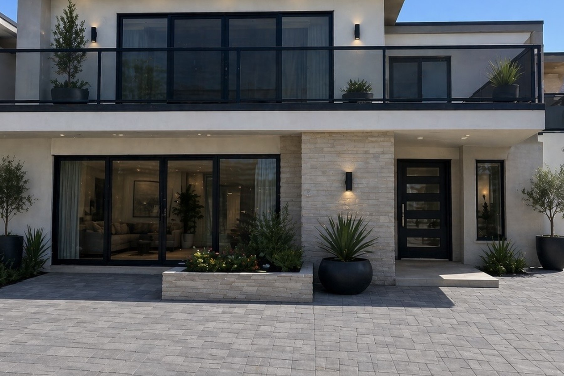 Olson Iron slimline security screens on a modern Las Vegas home