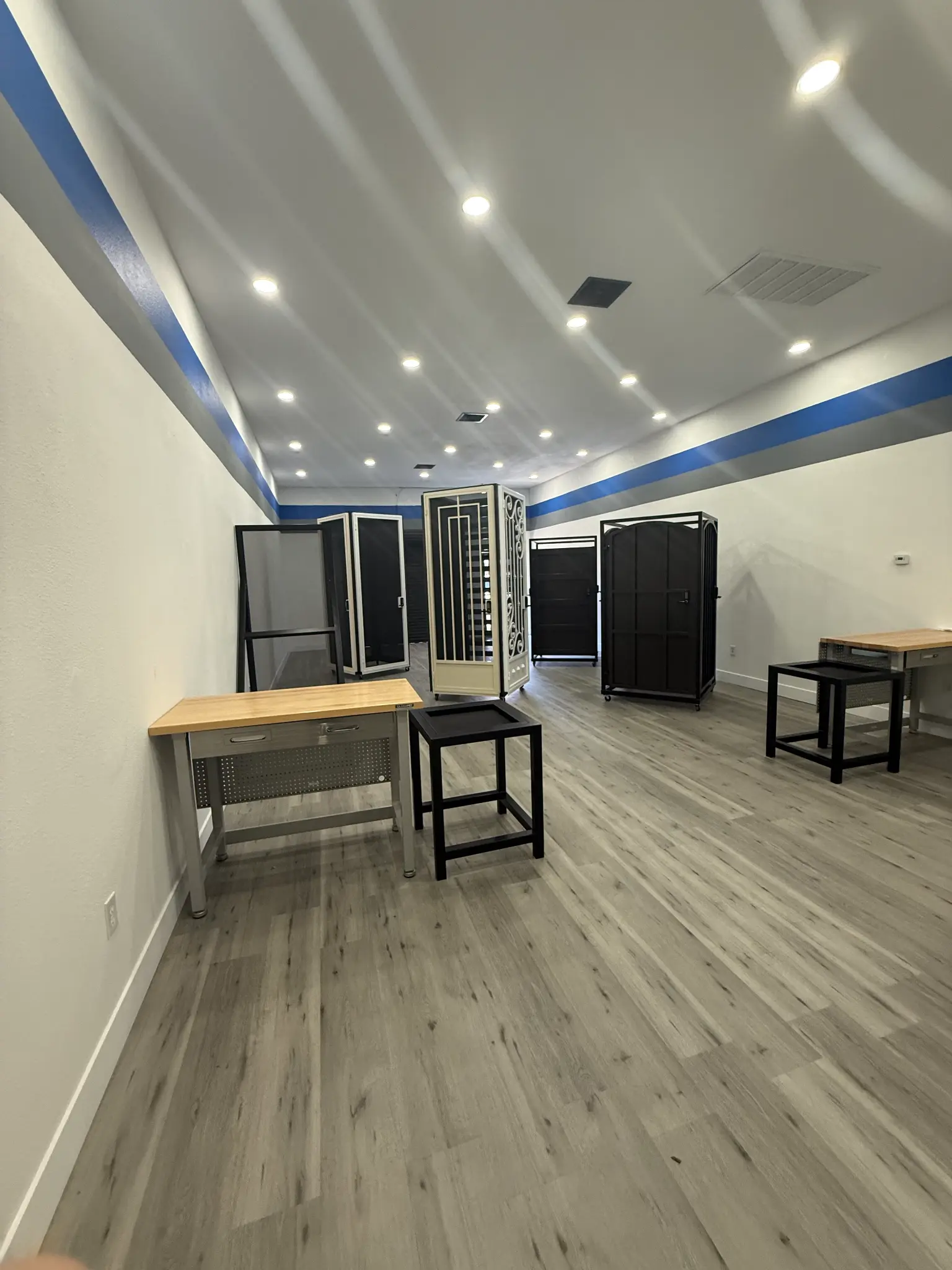 Olson Iron showroom interior with security doors and gates on display