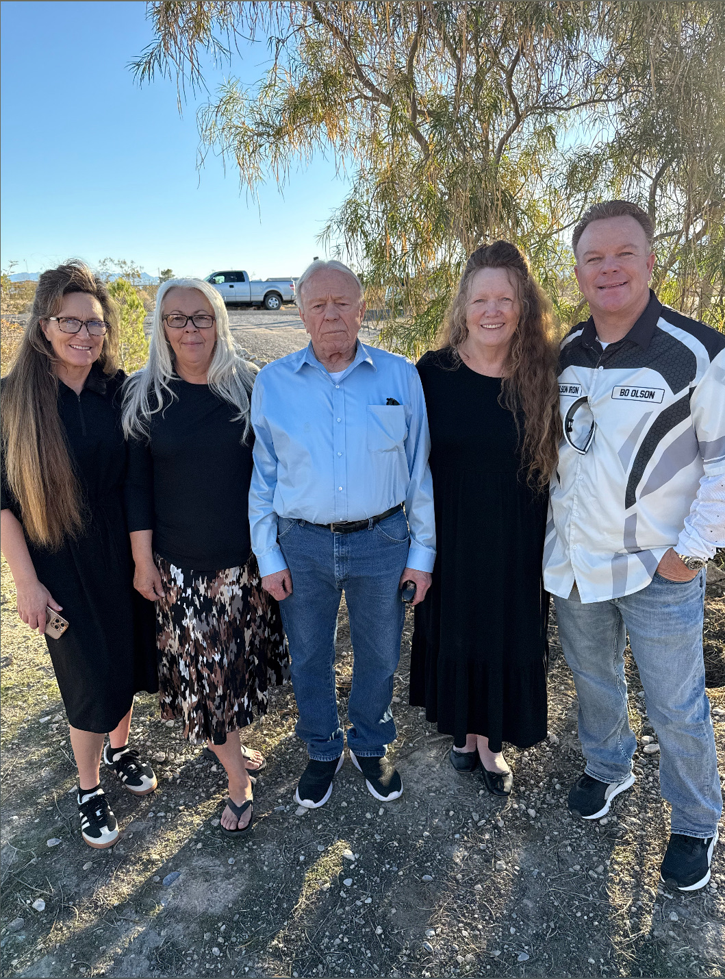 Bo Olson with Gary, his wife and daughters