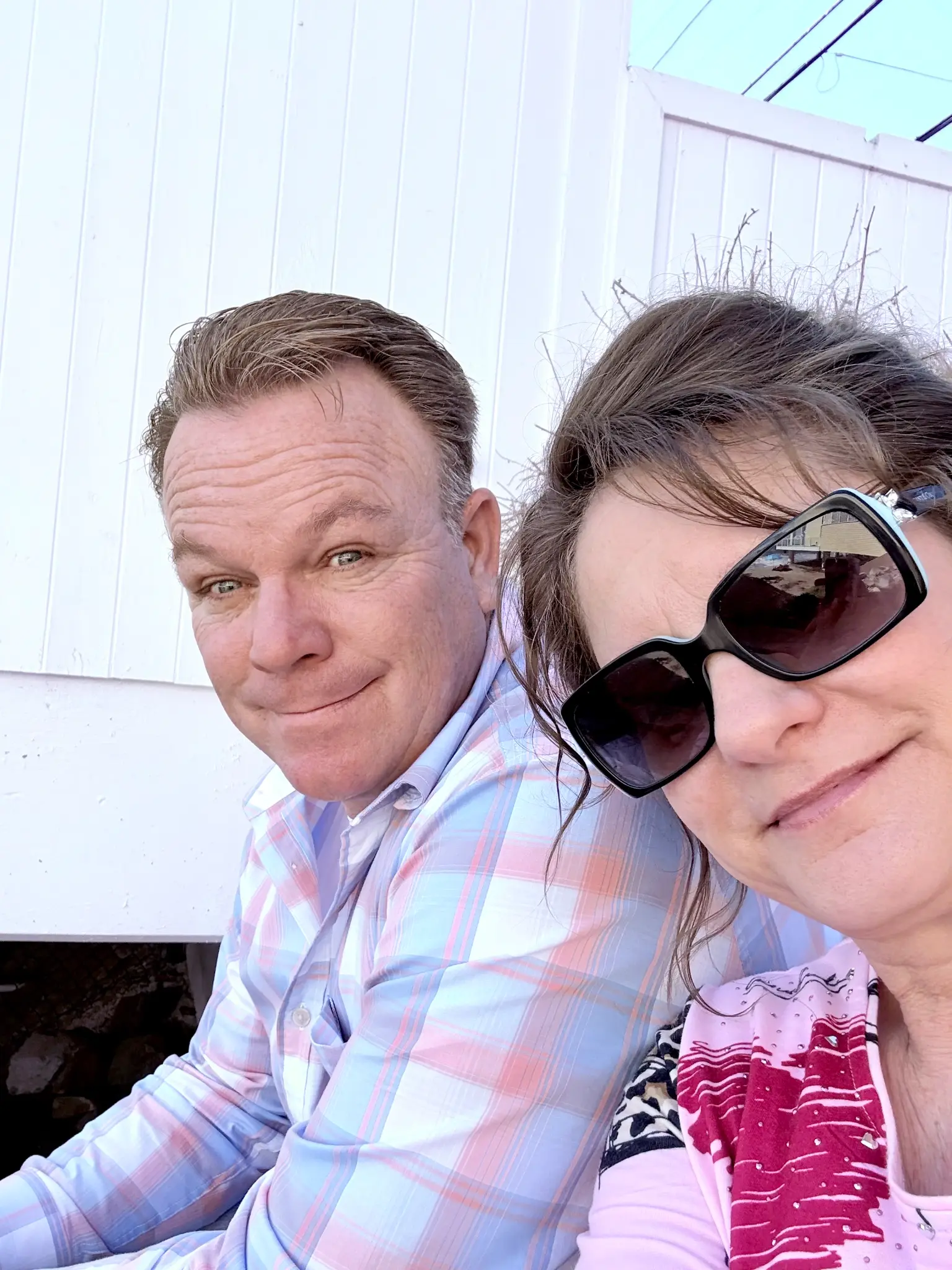 Olson family couple outdoors